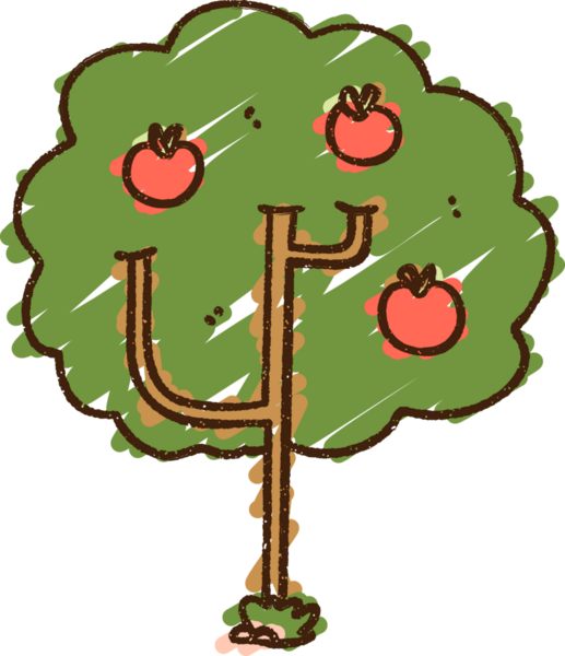 Bir insan tarafından çizilen Elma Ağacı Tebeşiri