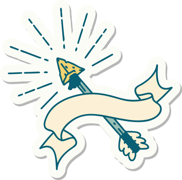 Dövme stili eski çakmaktaşı uçlu ok bir insan tarafından çizilmiş.