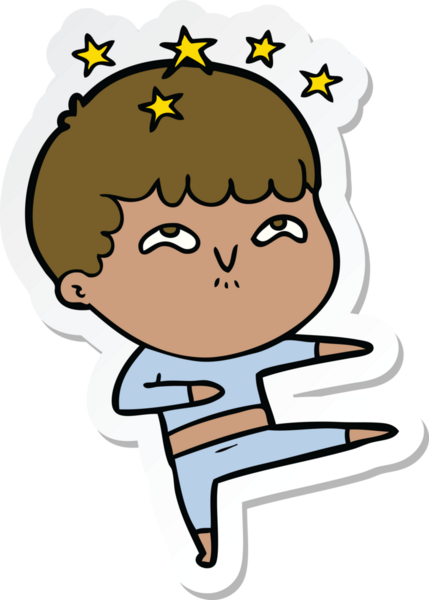 Bir insan tarafından çizilmiş bir karikatür çıkartması.