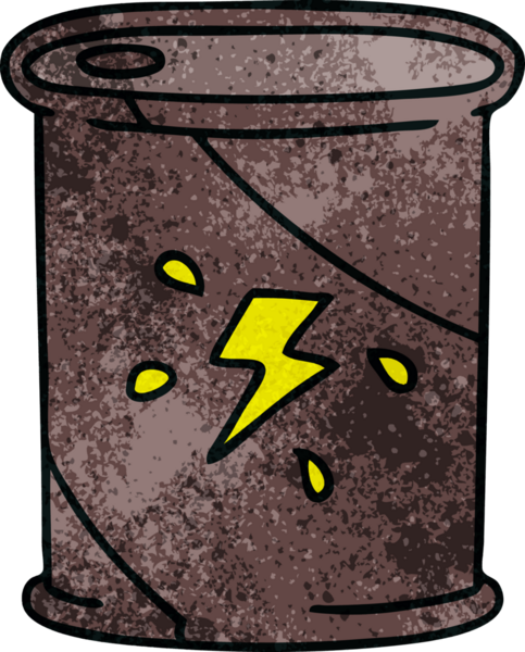 Bir insan tarafından çekilen garip bir çizgi film yakıt fıçısı.