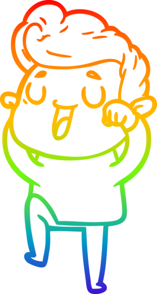 gökkuşağı gradyanı çizimi bir insan tarafından çizilmiş mutlu bir çizgi film adamı