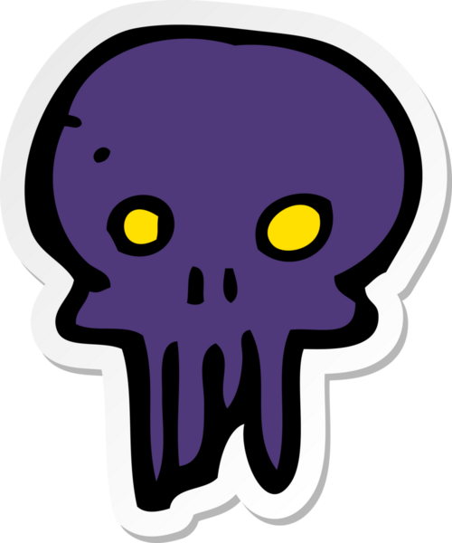 Bir insan tarafından çizilmiş ürkütücü kafatası sembolü.