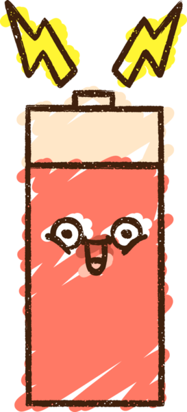 Bir insan tarafından çizilmiş pil tebeşiri.