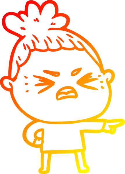 Bir insan tarafından çizilmiş kızgın bir karikatür çizimi.