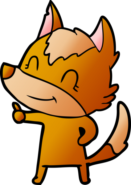 Bir insan tarafından çizilmiş tilki çizgi film karakteri