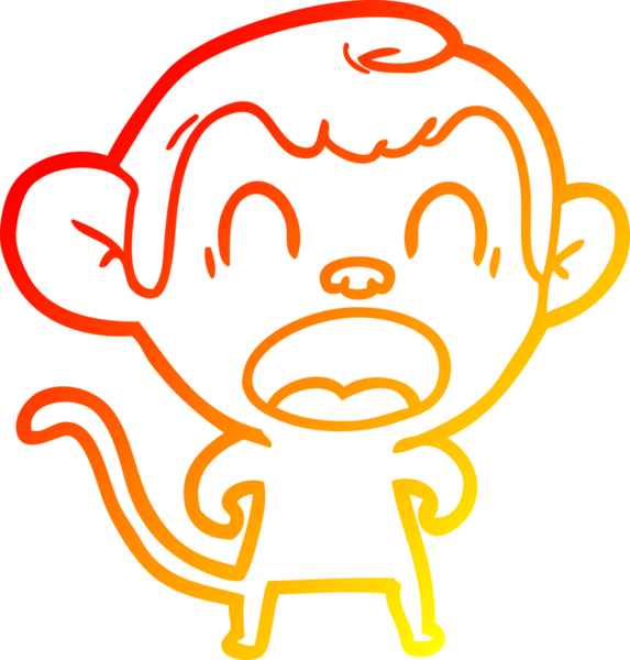 Bir insan tarafından çizilmiş bağıran çizgi film maymunu çizimi