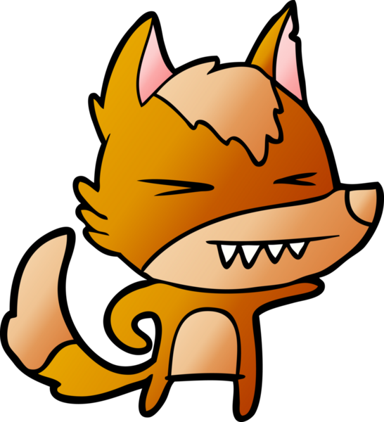 Bir insan tarafından çizilmiş tilki çizgi film karakteri