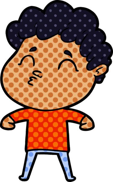 Çizgi film adamı somurtuyor Bir insan tarafından çizilmiş