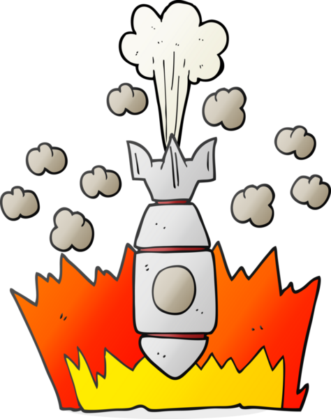 Bir insan tarafından çizilmiş el yazısıyla çizilmiş bir bomba.