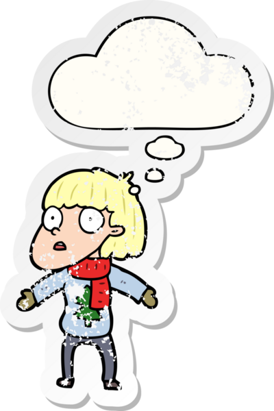 Çizgi film, Noel Baba 'yı insan tarafından çizilmiş yıpranmış bir çıkartmayla şaşırttı.