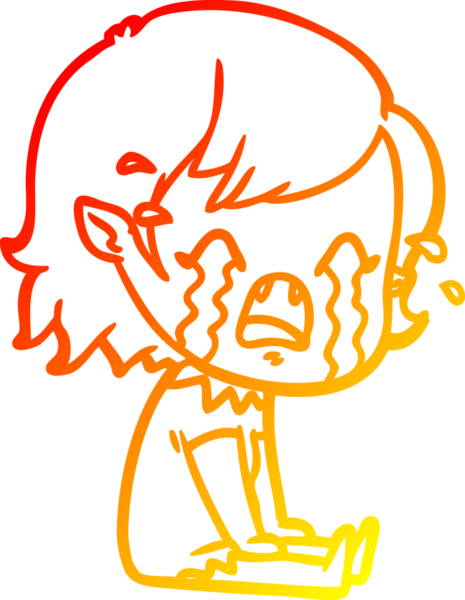 Bir insan tarafından çizilmiş ağlayan vampir kız çizgi filmi.