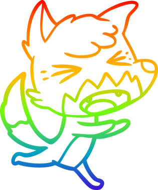 gökkuşağı gradyanı çizimi kızgın bir tilki çizgi filmi bir insan tarafından çizilmiş