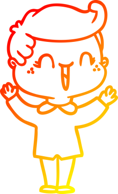 Bir insan tarafından çizilmiş gülen bir çizgi film karakteri çizimi