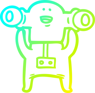 Bir insan tarafından çizilen uzaylı çizgi filminin soğuk gradyan çizgisi.