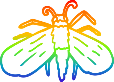 gökkuşağı gradyan çizgi çizimi bir insan tarafından çizilmiş bir sineğin çizimi