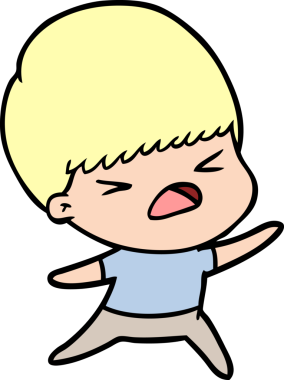 Çizgi film bir insan tarafından çizilmiş stresli adam