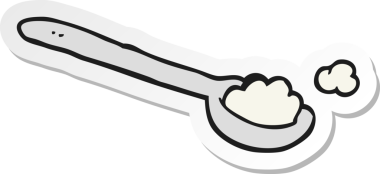 Bir insan tarafından çizilmiş bir çay kaşığı tuz etiketi.