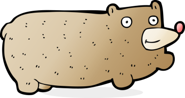 Bir insan tarafından çizilmiş komik çizgi film ayısı.