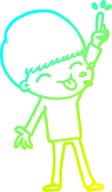 Bir insan tarafından çizilmiş mutlu çizgi film çocuğu çizimi.