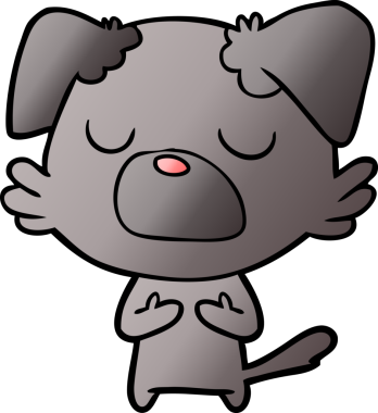 Bir insan tarafından çizilmiş çizgi film köpeği.