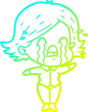 Bir insan tarafından çizilmiş ağlayan bir karikatür çizimi.