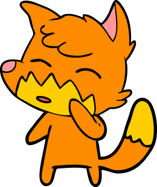 bir insan tarafından çizilmiş tilki çizgi filmi