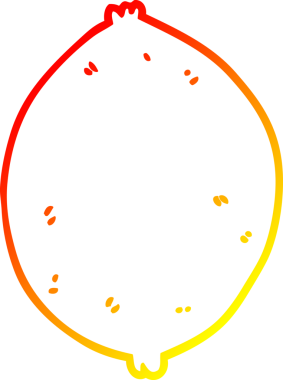Bir insan tarafından çizilmiş limon karikatürünün sıcak çizgi çizimi