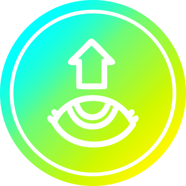 Göz, bir insan tarafından çizilmiş havalı gradyan bir simgeye bakıyor