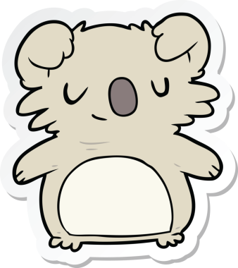 Bir insan tarafından çizilmiş koalanın çıkartması.