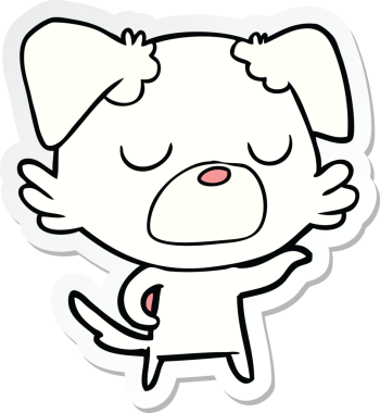 Bir insan tarafından çizilmiş bir köpeğin çıkartması.