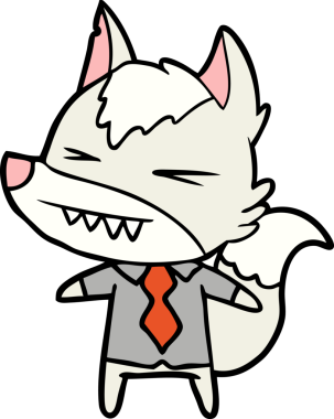 Kızgın kurt adam çizgi filmi bir insan tarafından çizildi.