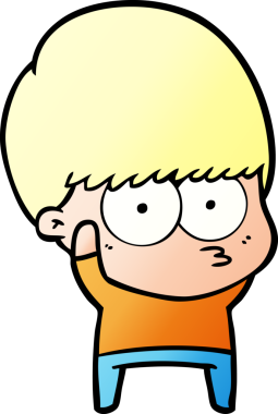 Bir insan tarafından çizilmiş sinirli çizgi film çocuğu.