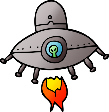 Bir insan tarafından çizilmiş uzaylı uzay gemisini karala