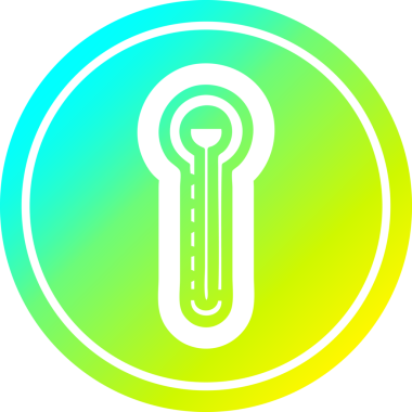 cam termometre dairesel simgesi, bir insan tarafından çizilmiş.