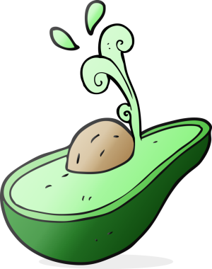 Bir insan tarafından çizilmiş Avokado karikatürü