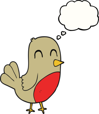 Bir insan tarafından çizilmiş serbest çizim baloncuk Robin çizgi filmi