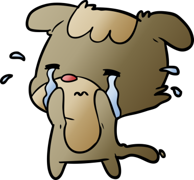 bir insan tarafından çizilmiş üzgün bir köpek.