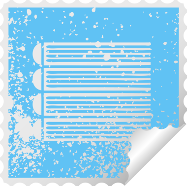 Bir insan tarafından çizilmiş kitap yığınının sıkıntılı kare soyma etiketi sembolü