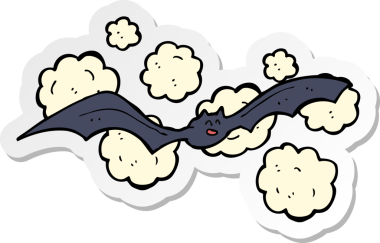 Bir insan tarafından çizilmiş ürkütücü bir yarasanın çıkartması.