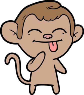 Bir insan tarafından çizilmiş komik çizgi maymun.