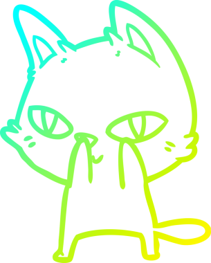 Bir çizgi film kedisinin insan tarafından çizilmiş soğuk çizgi çizimi.