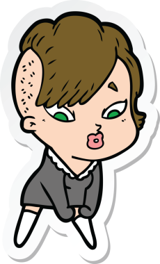 Bir insan tarafından çizilmiş bir karikatür çıkartması.