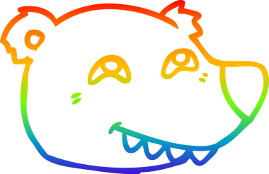 Bir insan tarafından çizilmiş kutup ayısı suratının çizimi.