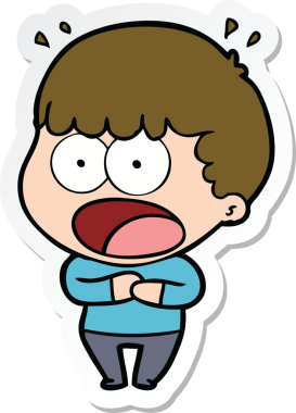 Bir insan tarafından çizilmiş bir karikatür çıkartması.