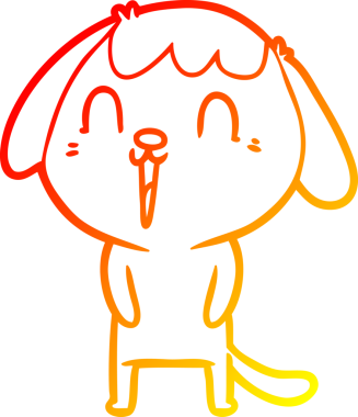 Bir insan tarafından çizilmiş sevimli bir köpeğin sıcak çizgi çizgisi.