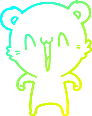 Bir insan tarafından çizilmiş mutlu bir kutup ayısı karikatürü.