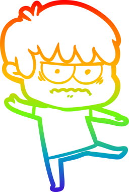 Gökkuşağı gradyan çizgi çizimi Bir insan tarafından çizilmiş bir çizgi film çocuğu