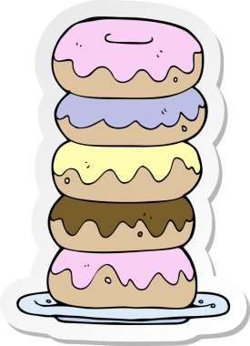 Bir insan tarafından çizilmiş bir tabak çöreğin çıkartması.