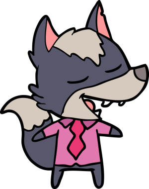 Bir insan tarafından çizilen gülen bir ofis kurdu.