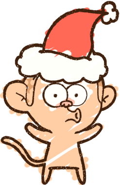 Bir insan tarafından çizilen Noel Maymun Tebeşiri